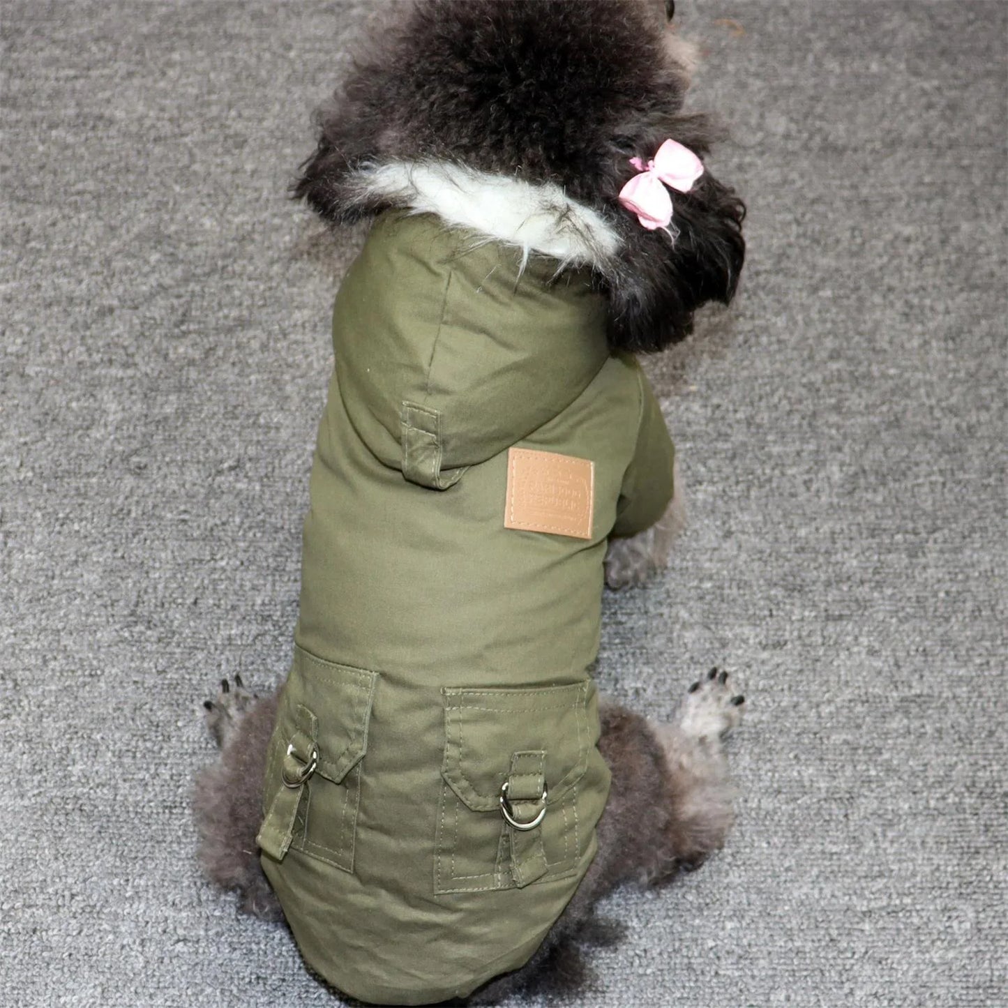 Dog Pet Winter Thickened Hiking Coat with Hooded Coat Soft and Comfortable Dog Coat Jacket Outdoor Sports Pet Clothing
