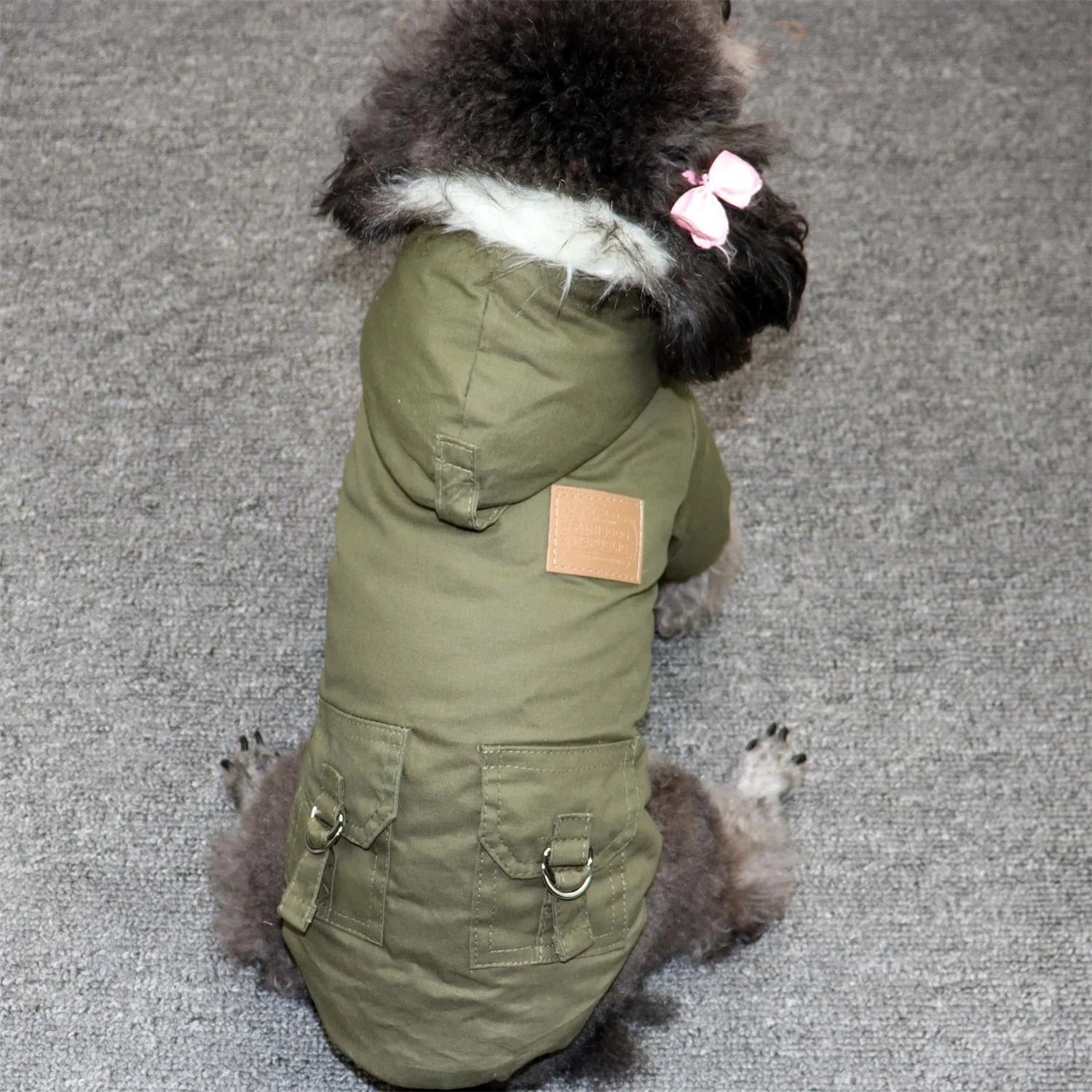 Dog Pet Winter Thickened Hiking Coat with Hooded Coat Soft and Comfortable Dog Coat Jacket Outdoor Sports Pet Clothing